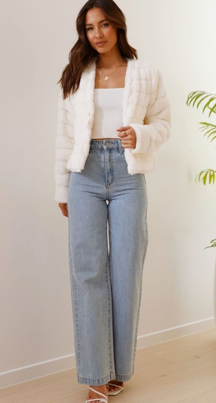 Women's Quilted Faux Fur Open-Front Cropped Evening Jacket