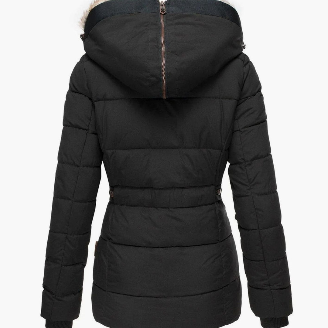 Women's Quilted Hooded Fur-Trim Puffer Jacket