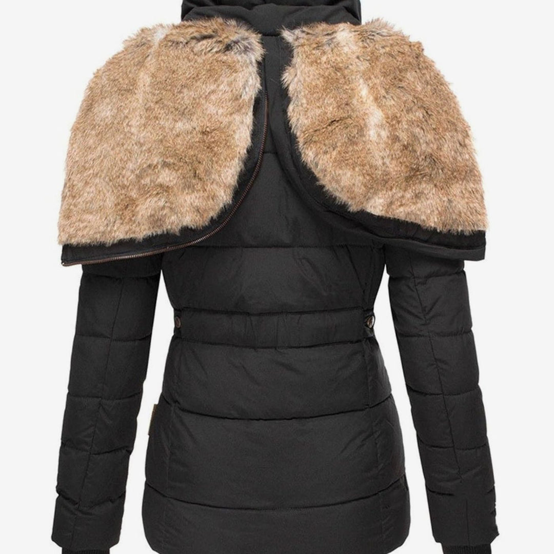 Women's Quilted Hooded Fur-Trim Puffer Jacket