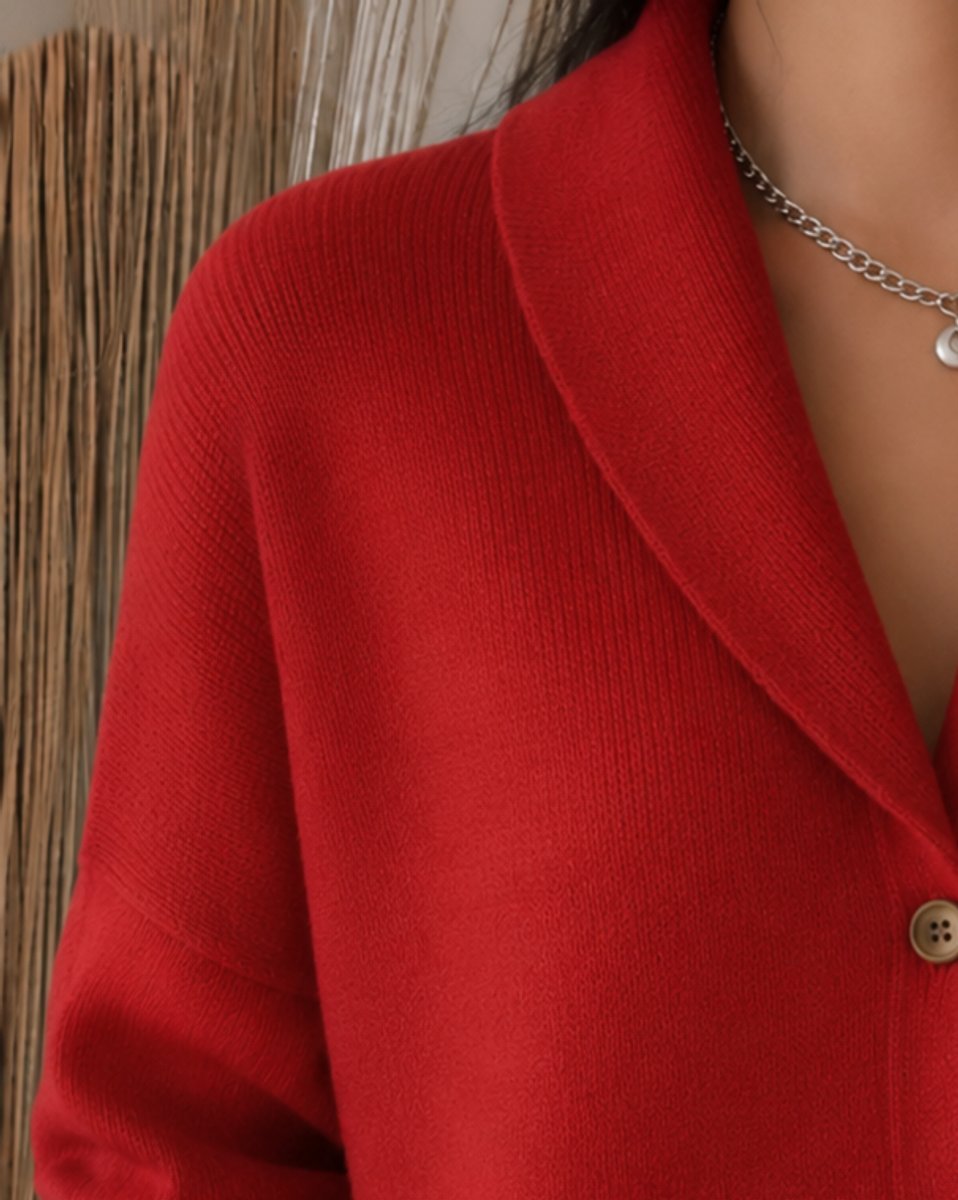 Women's Relaxed-Fit Collared Button-Up Knit Cardigan