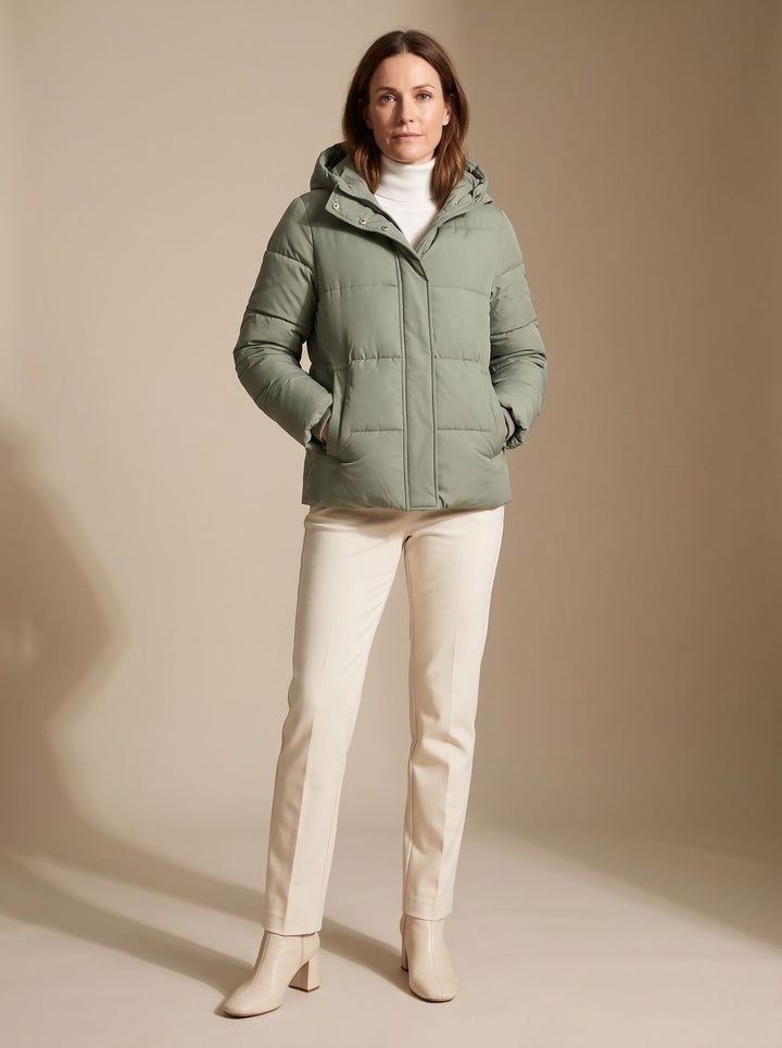 Women's Relaxed-Fit Drop-Shoulder Hooded Puffer Jacket