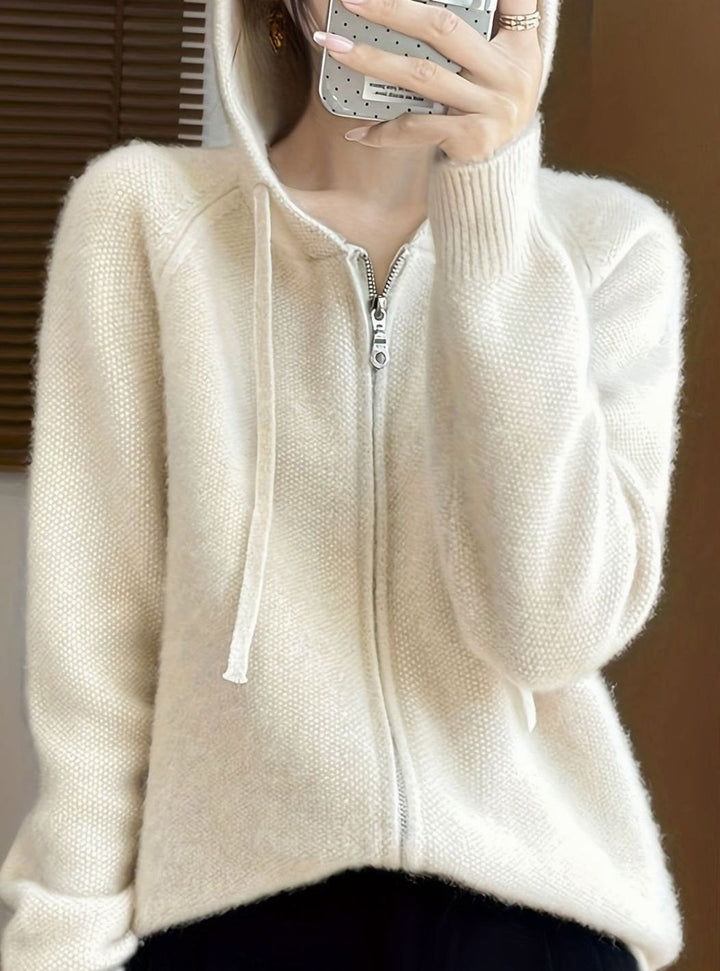Women's Relaxed-Fit Hooded Full-Zip Knit Cardigan