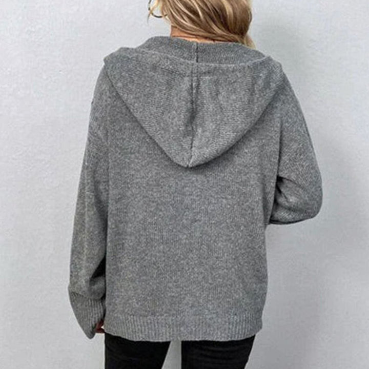 Women's Relaxed-Fit Hooded Knit Button Cardigan