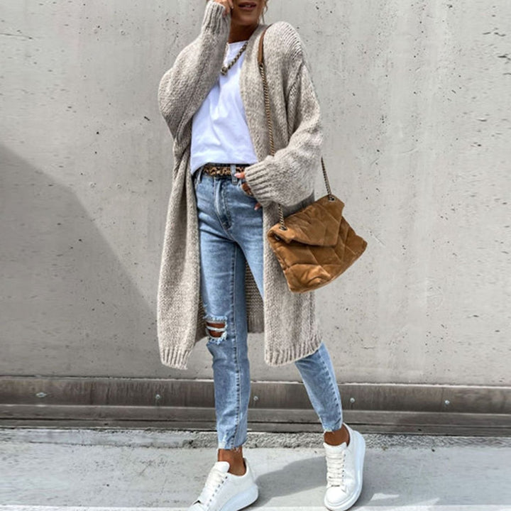 Women's Relaxed-Fit Long Open-Front Cardigan Sweater