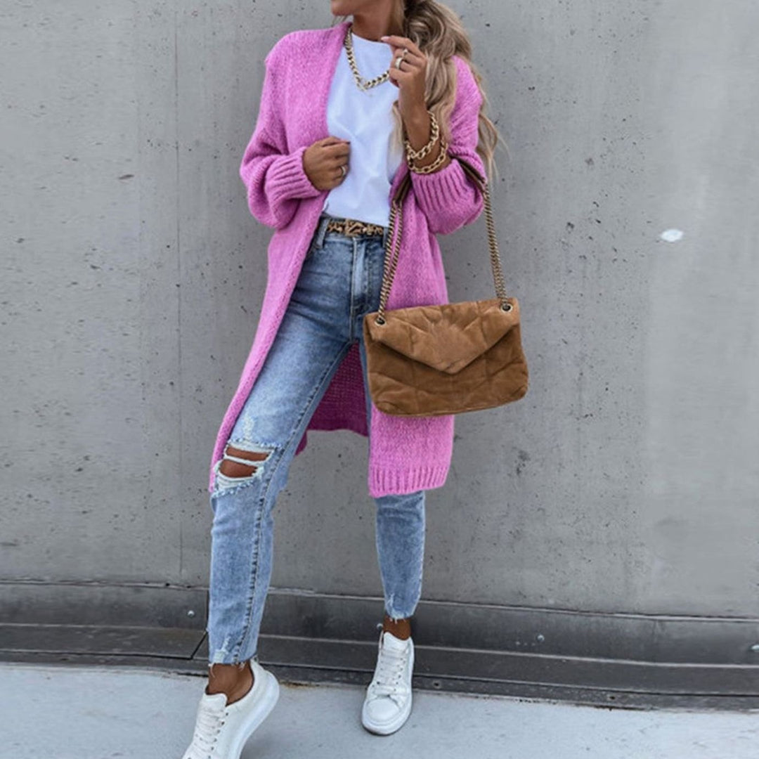 Women's Relaxed-Fit Long Open-Front Cardigan Sweater