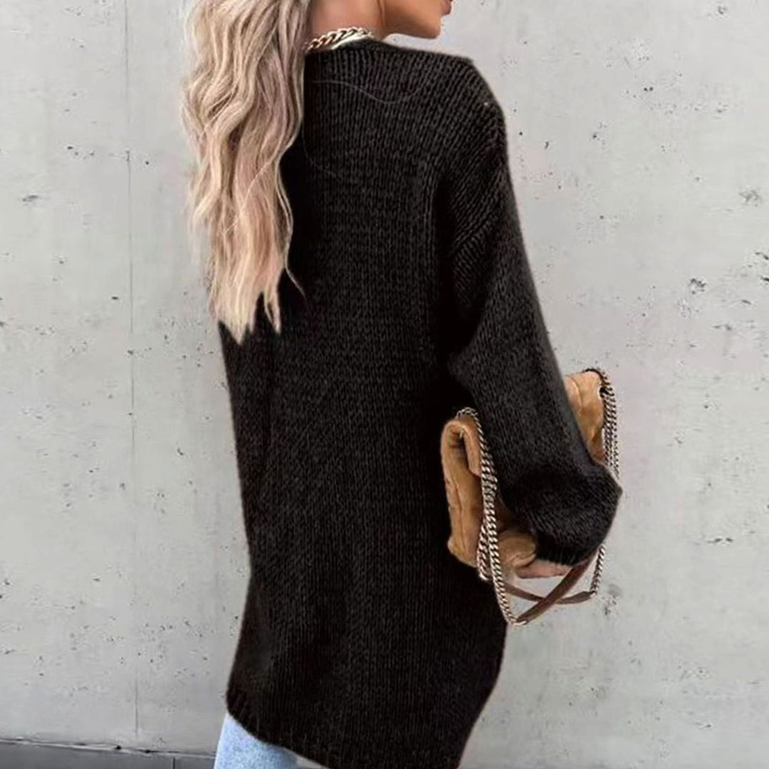 Women's Relaxed-Fit Long Open-Front Cardigan Sweater