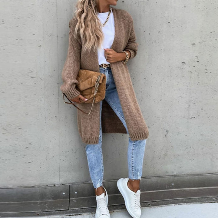 Women's Relaxed-Fit Long Open-Front Cardigan Sweater