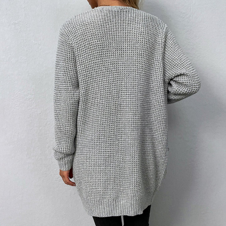 Women's Relaxed-Fit Open-Front Long Pocket Winter Cardigan