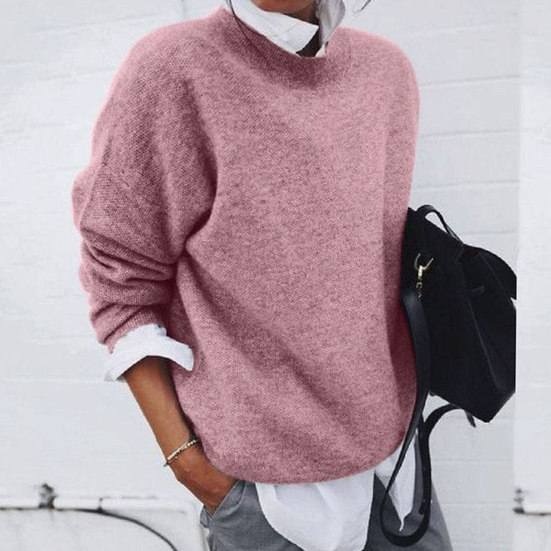 Women's Relaxed-Fit Round-Neck Knit Pullover Sweater