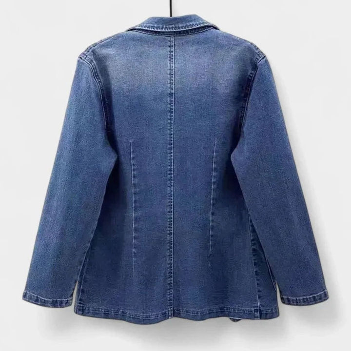 Women's Relaxed-Fit Single-Button Denim Blazer Jacket