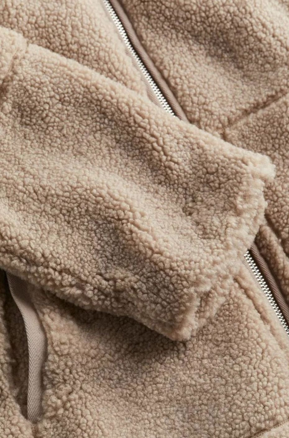 Women's Relaxed-Fit Teddy Zip-Up Fleece Jacket High Neck