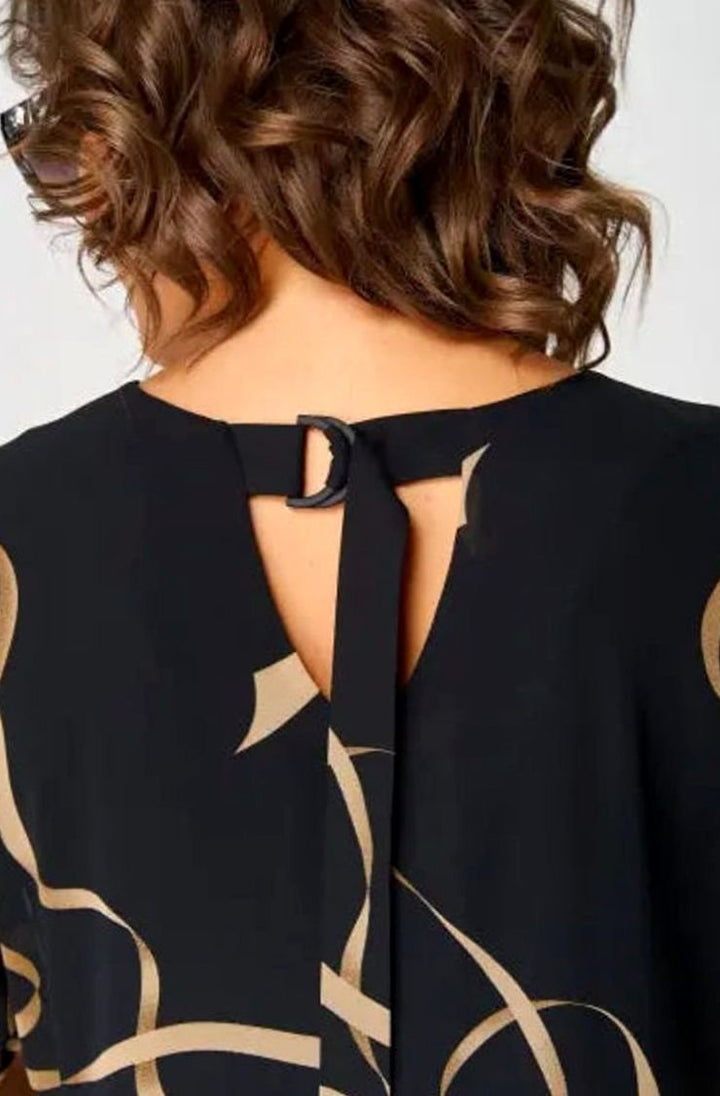 Women's Relaxed-Fit V-Neck Abstract Print Midi Dress