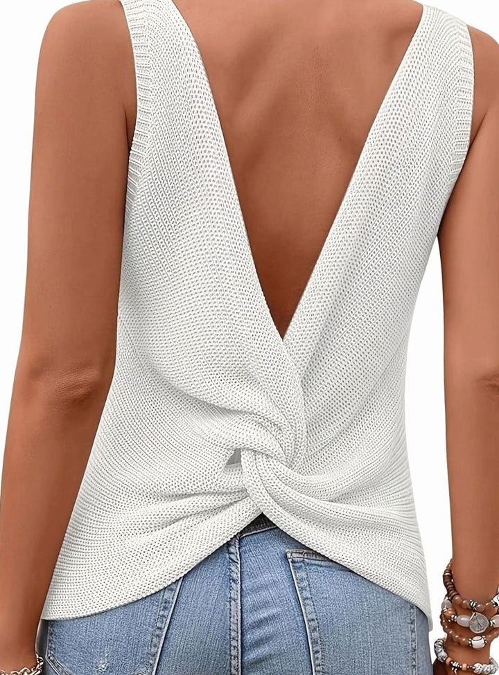 Women's Relaxed-Fit V-Neck Sleeveless Knit Tank Top