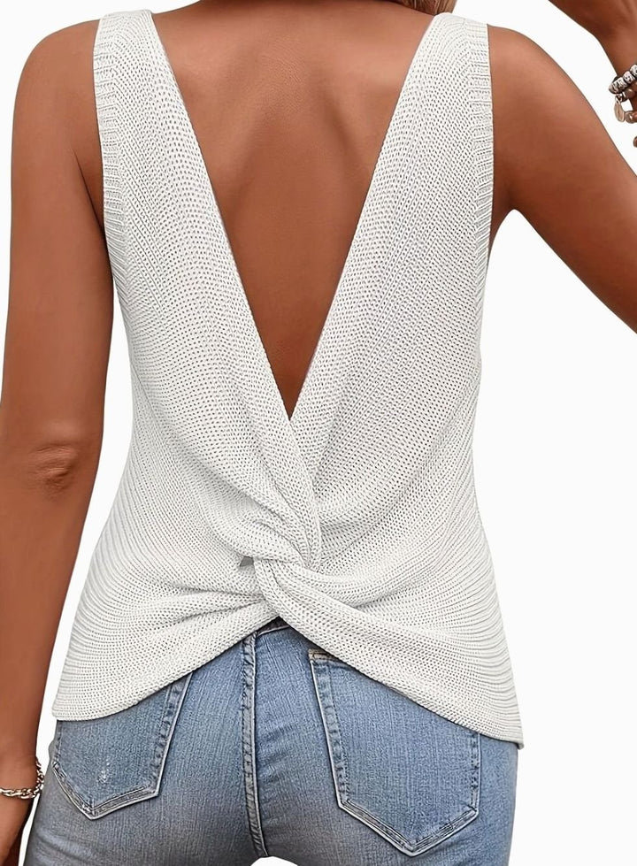 Women's Relaxed-Fit V-Neck Sleeveless Knit Tank Top