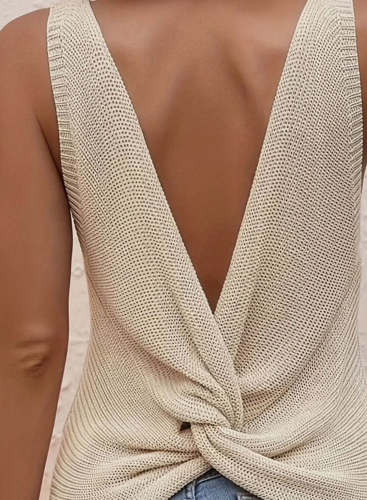 Women's Relaxed-Fit V-Neck Sleeveless Knit Tank Top