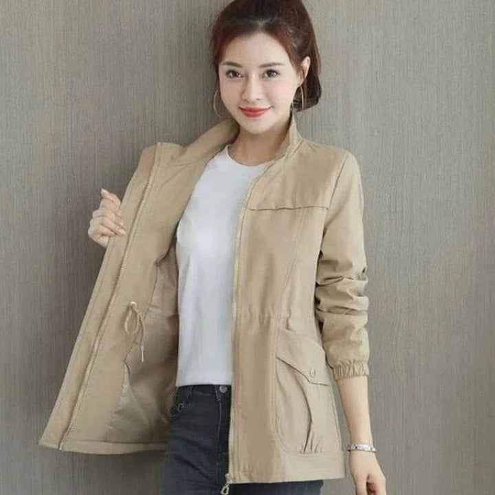 Women's Relaxed-Fit Waterproof Adjustable-Waist Trench Coat - Khaki