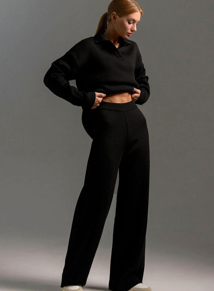 Women's Relaxed-Fit Wide-Leg Two-Piece Lounge Set