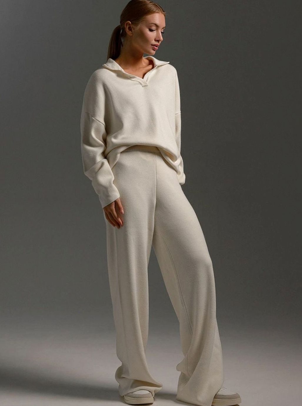Women's Relaxed-Fit Wide-Leg Two-Piece Lounge Set