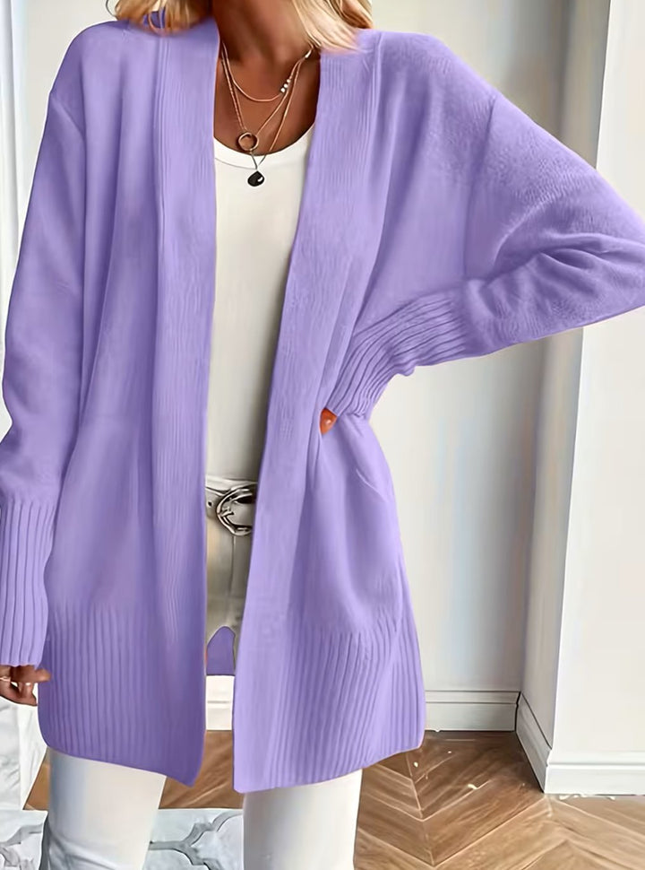 Women's Relaxed Open-Front Knit Cardigan Sweater