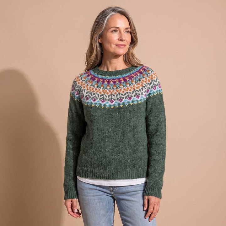 Women's Retro Striped Relaxed-Fit Knitted Sweater