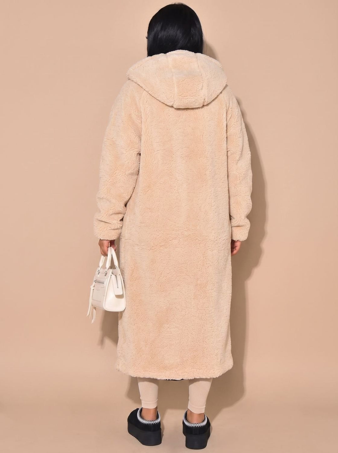 Women's Reversible Quilted Longline Hooded Puffer Coat