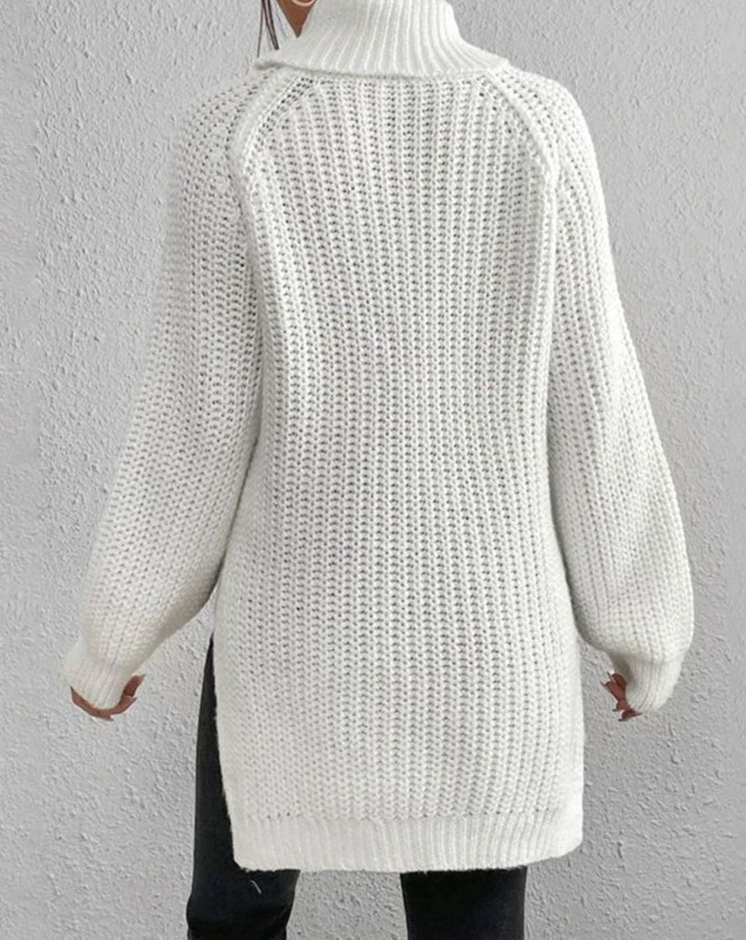 Women's Ribbed Turtleneck Sweater Long Sleeve Knit Pullover