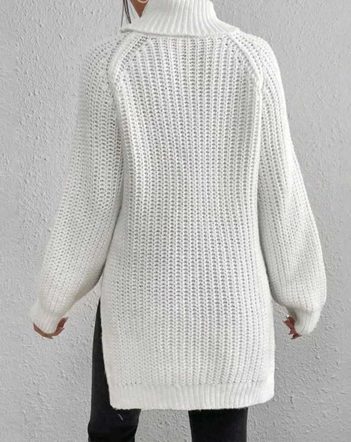 Women's Ribbed Turtleneck Sweater Long Sleeve Knit Pullover