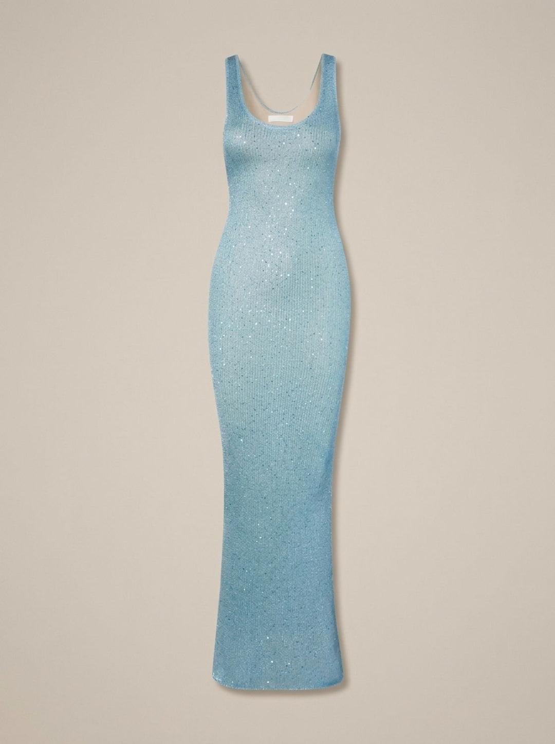 Women's Sequin Maxi Dress Sleeveless Scoop-Neck Body-Con Long Dress
