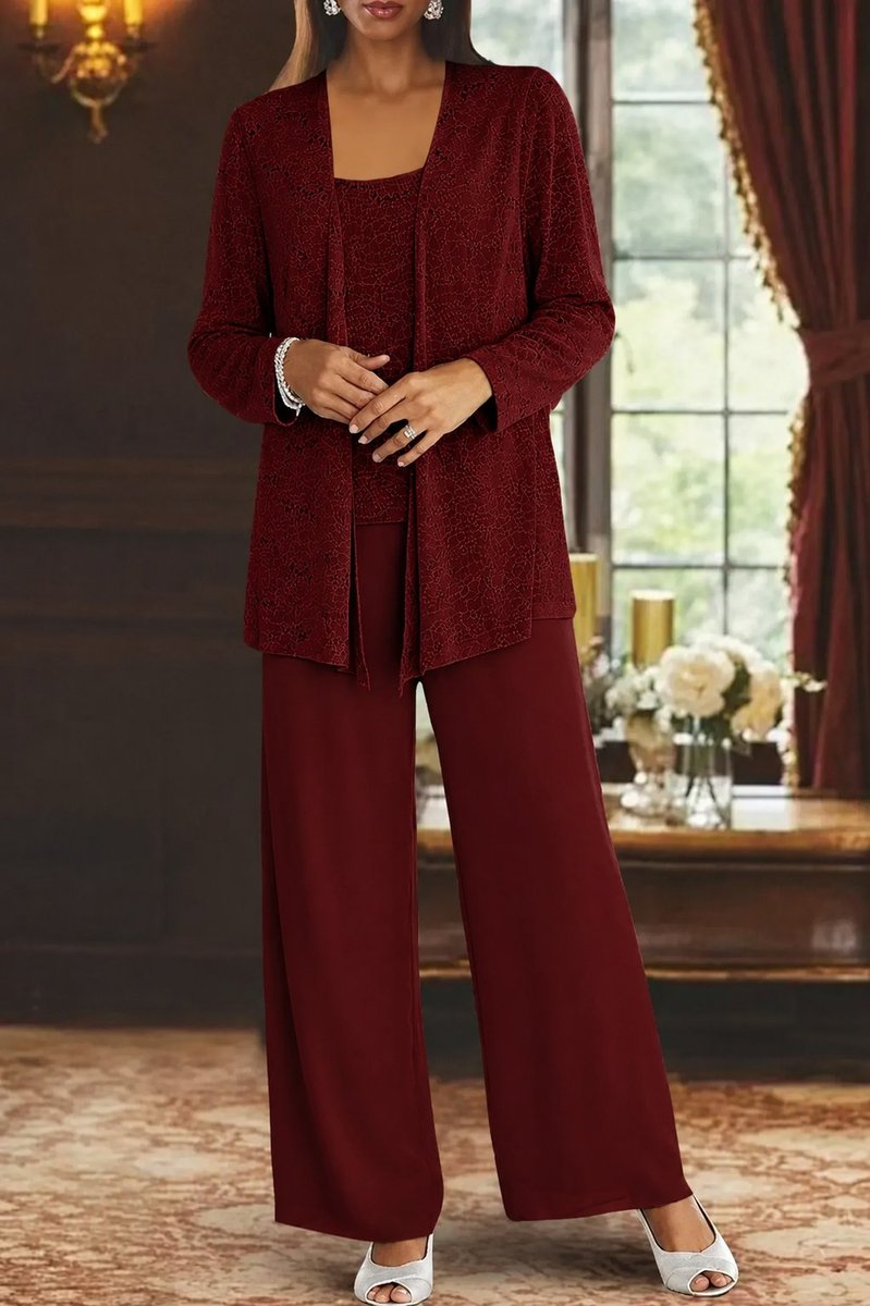 Women's Sequined Three-Piece Wide Leg Pants Formal Occasion Set