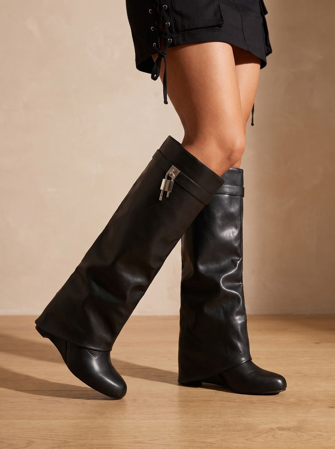 Women's Sleek Faux Leather Knee High Boots