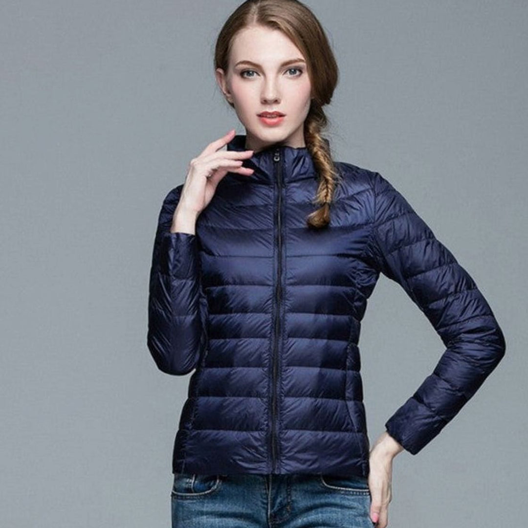 Women's Slim-Fit Lightweight Puffer Winter Coat Stand Collar