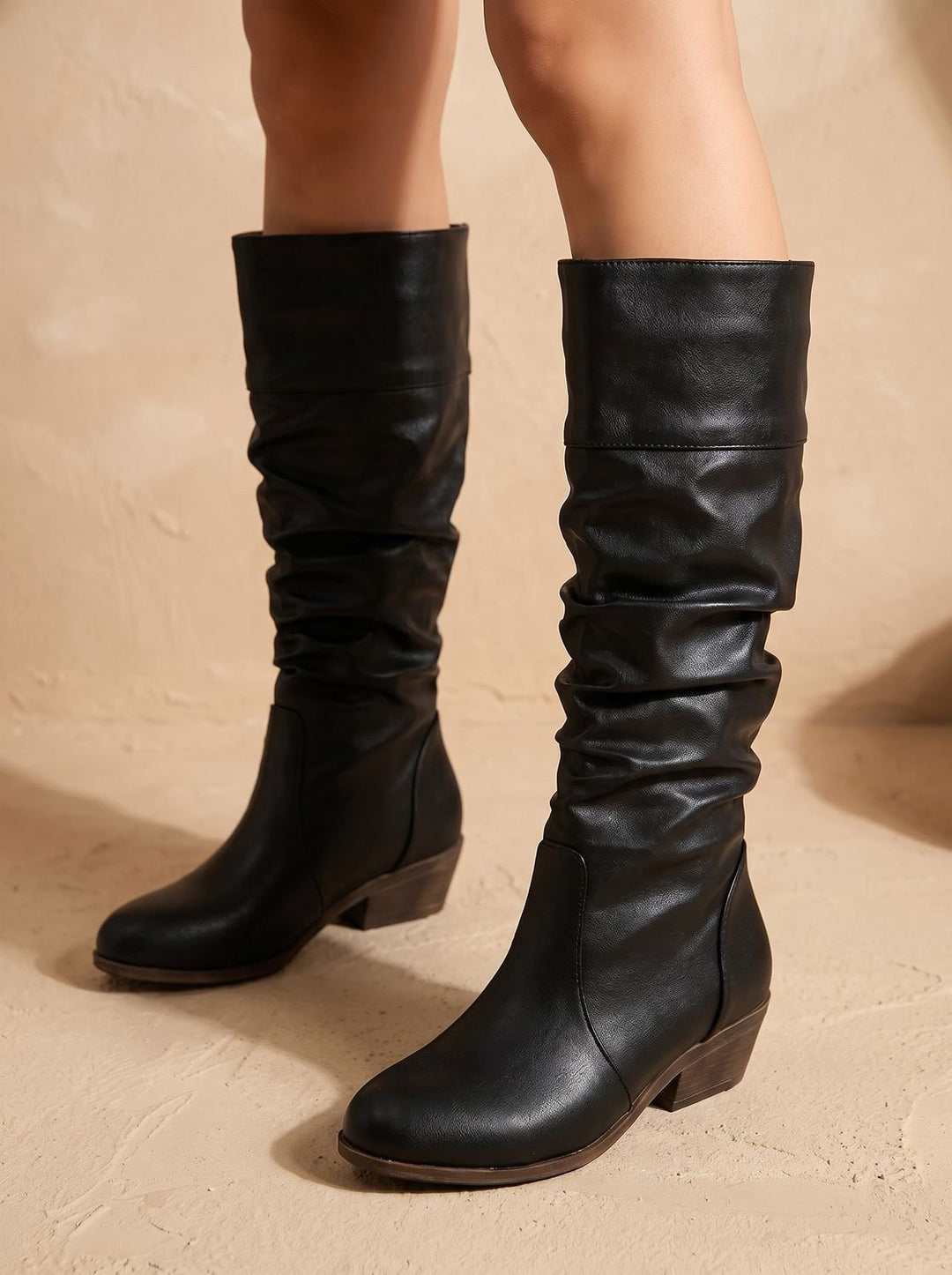 Women's Slouchy Pull-On Block Heel Western Boots