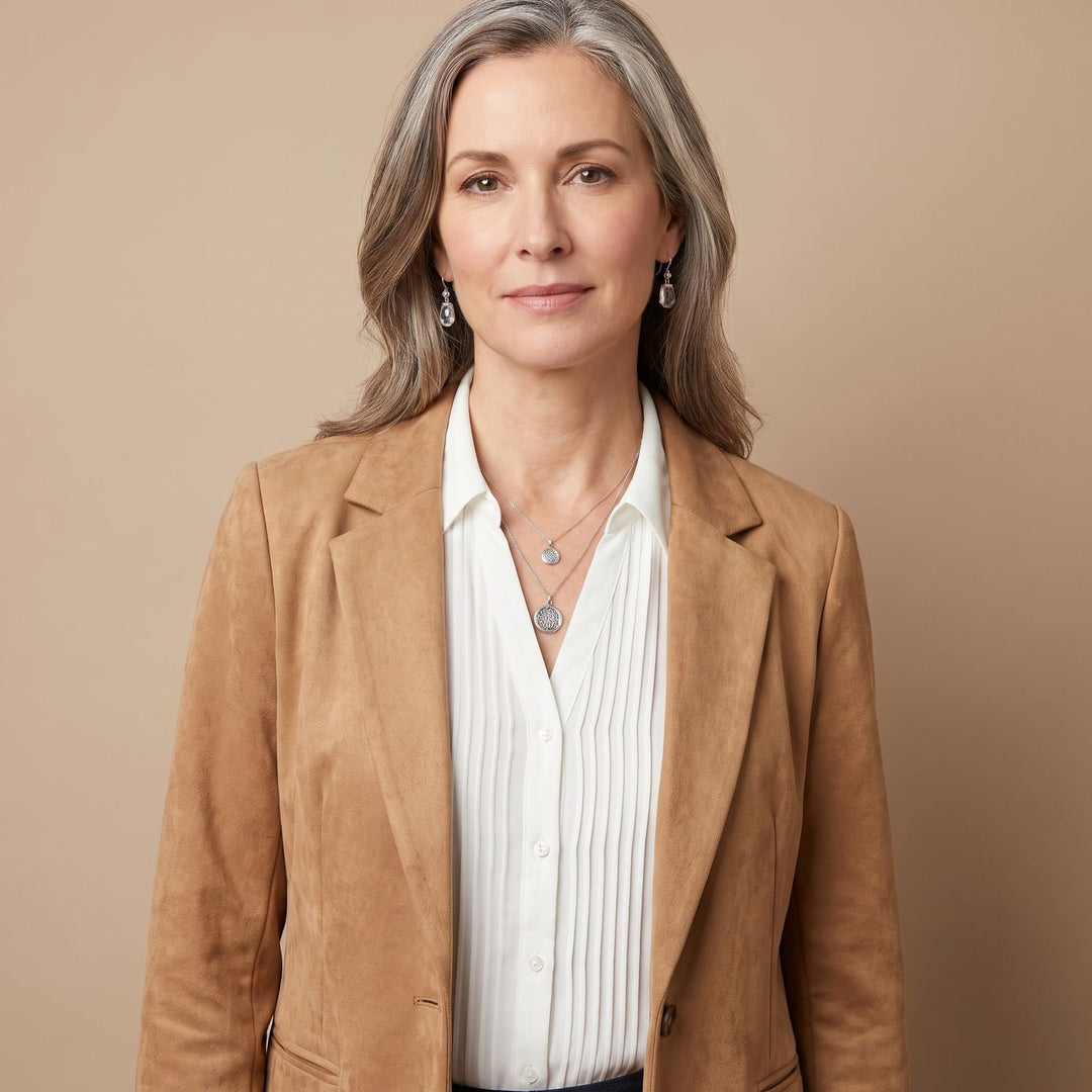 Women's Soft Suede Button-Down Notch-Lapel Blazer