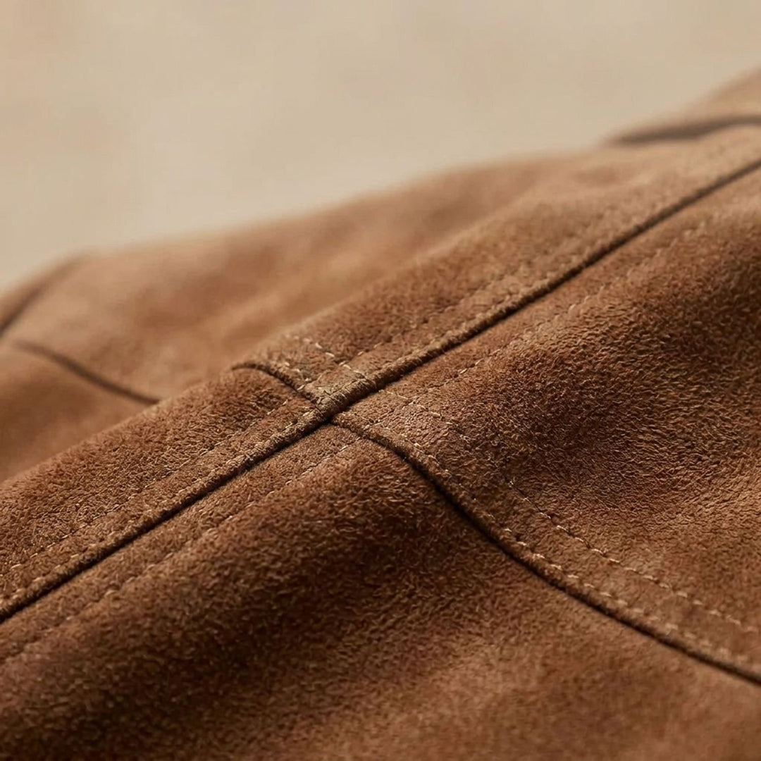 Women's Soft Suede Button-Down Notch-Lapel Blazer