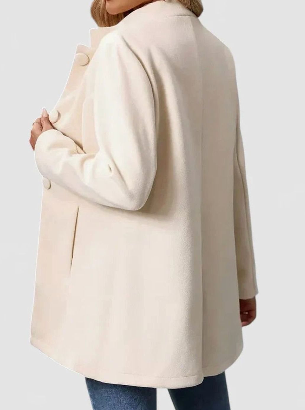 Women's Stand-Collar Button-Front Structured Blazer Jacket