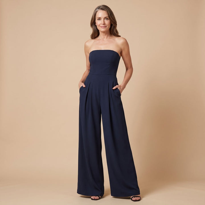 Women's Strapless Wide-Leg Elegant Jumpsuit