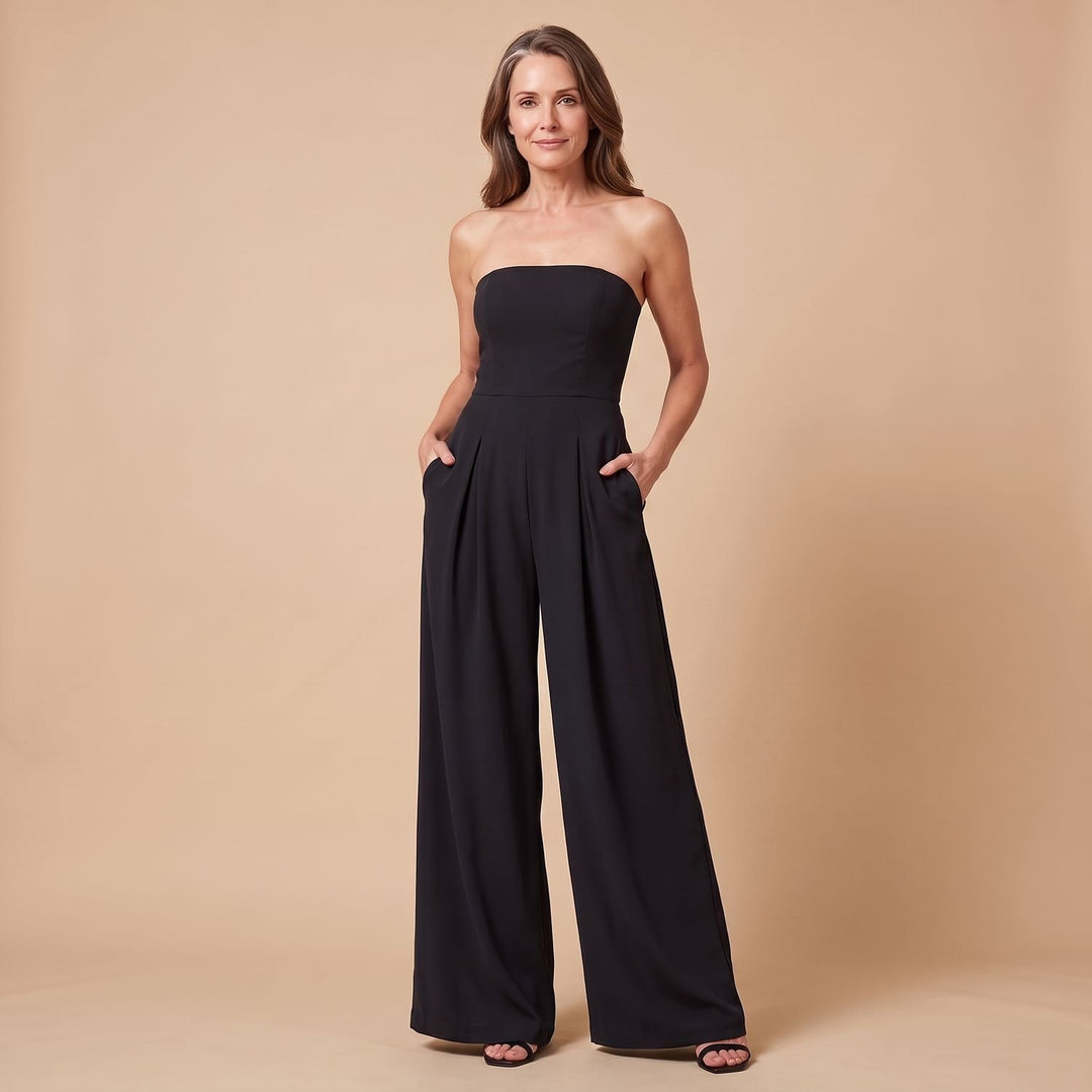 Women's Strapless Wide-Leg Elegant Jumpsuit