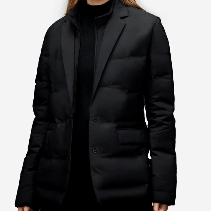Women's Structured Puffer Blazer-Style Winter Jacket