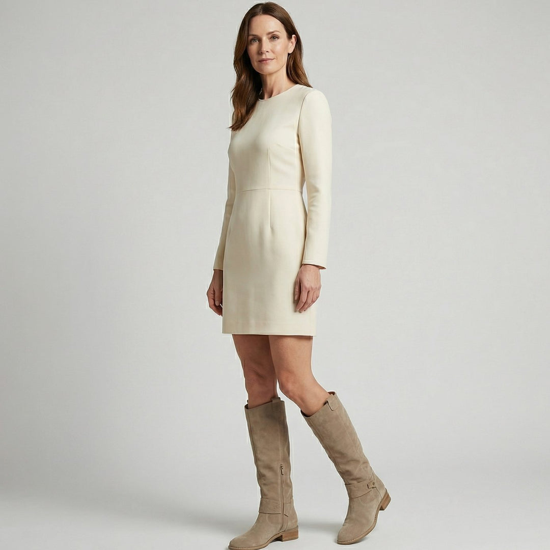 Women's Suede-Look Slouch Knee High Boots Low Heel