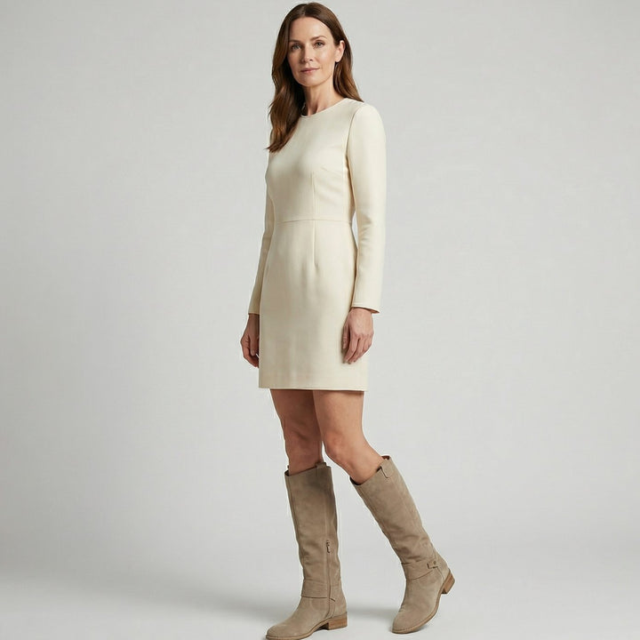 Women's Suede-Look Slouch Knee High Boots Low Heel