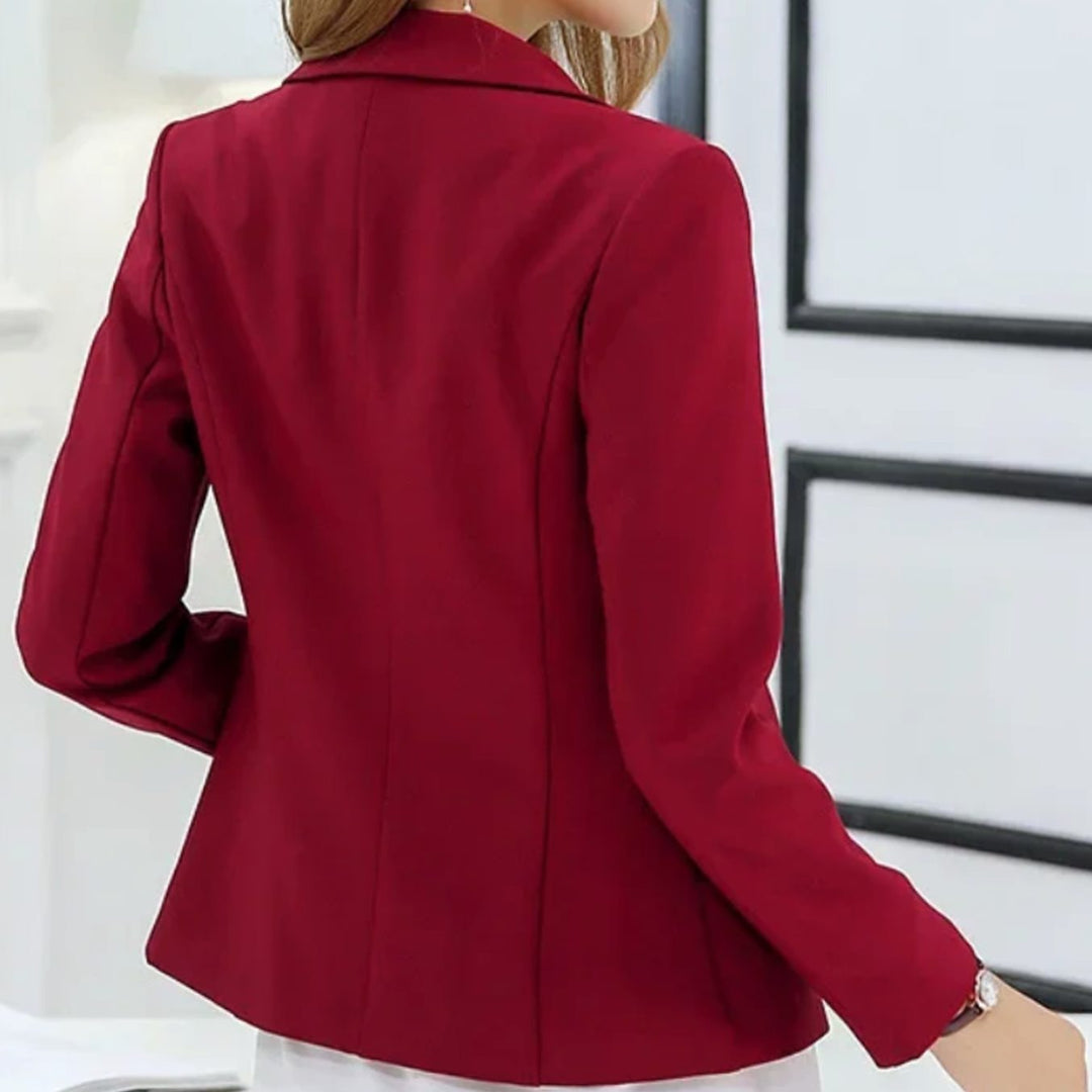 Women's Tailored Slim-Fit Single-Button Office Blazer