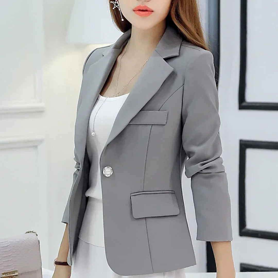 Women's Tailored Slim-Fit Single-Button Office Blazer
