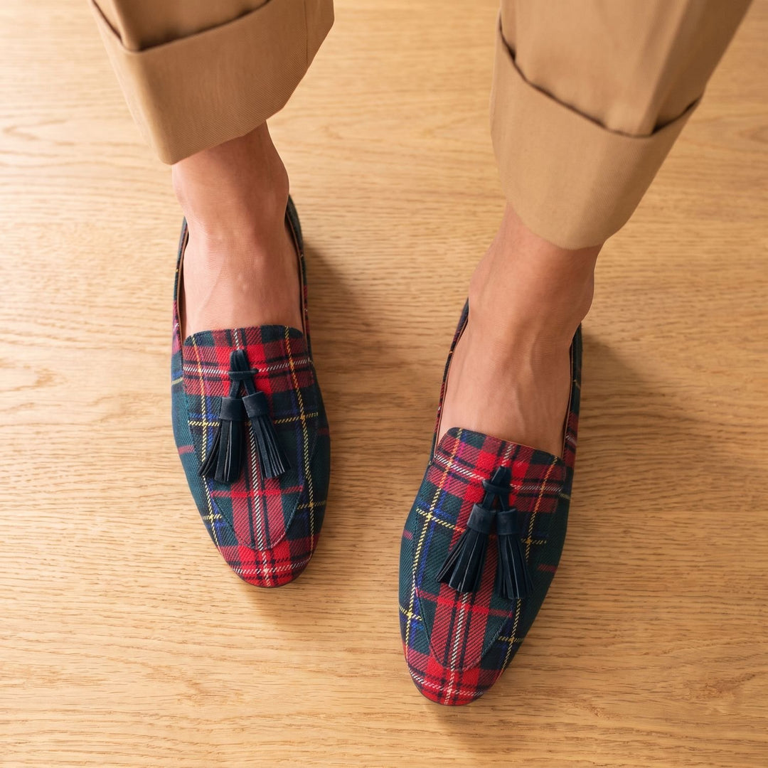 Women's Tartan Tassel Slip-On Loafer Flats