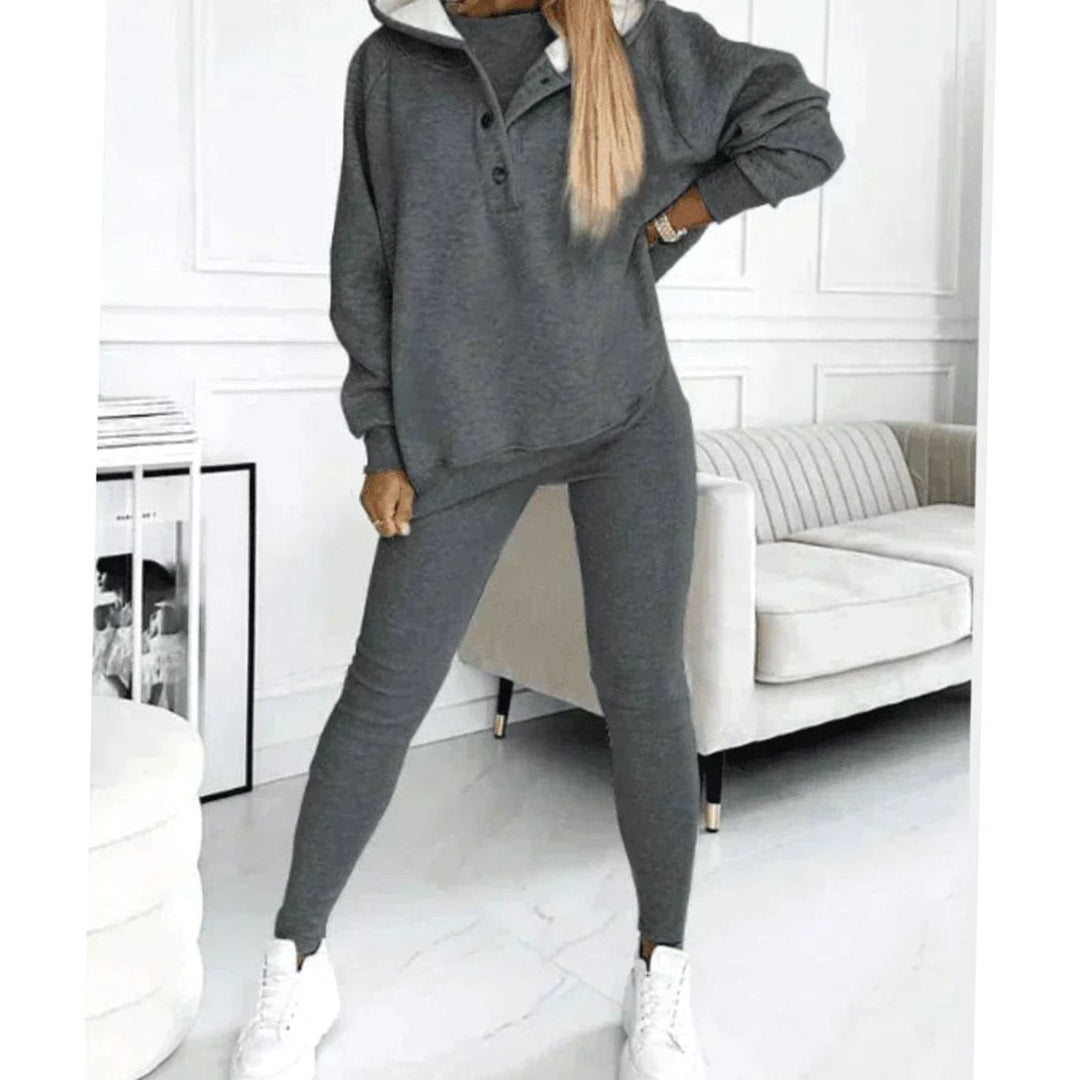 Women's Three-Piece Hooded Lounge Winter Set Jogger Tracksuit