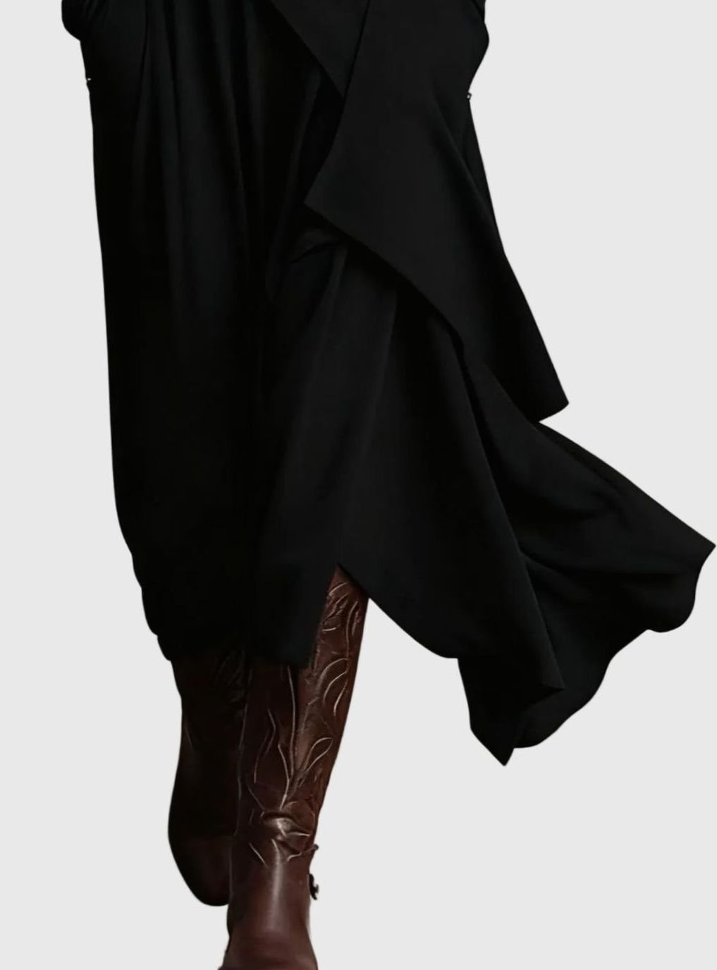 Women's Turtleneck Long Sleeve Asymmetric Maxi Dress