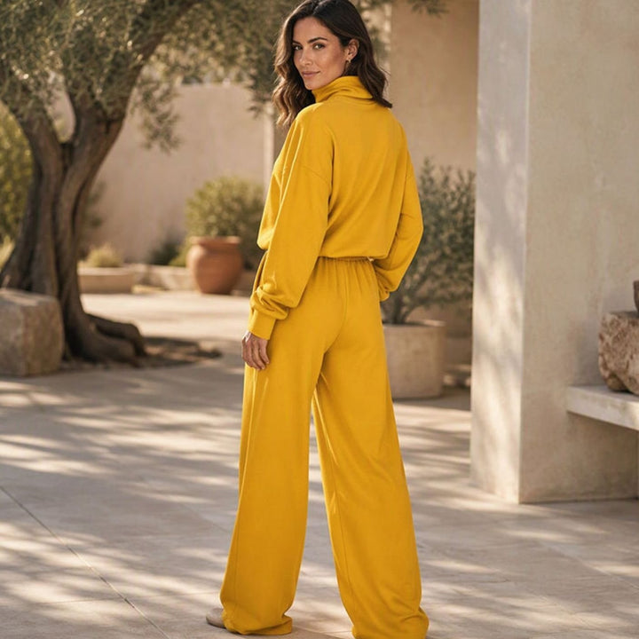 Women's Turtleneck Wide-Leg Two-Piece Sweater Set