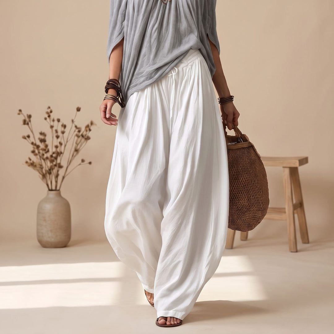 Women's Two Piece Set Off-Shoulder Top Wide-Leg Drawstring Pants