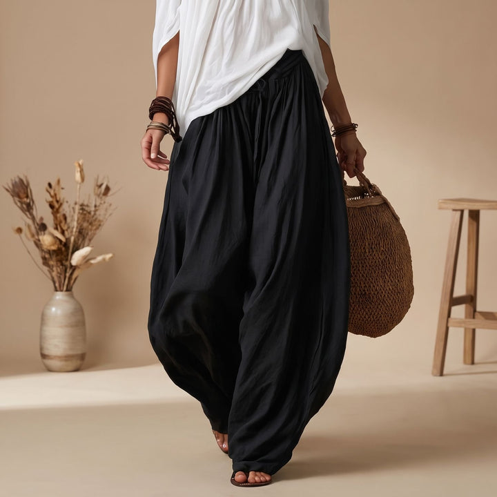 Women's Two Piece Set Off-Shoulder Top Wide-Leg Drawstring Pants