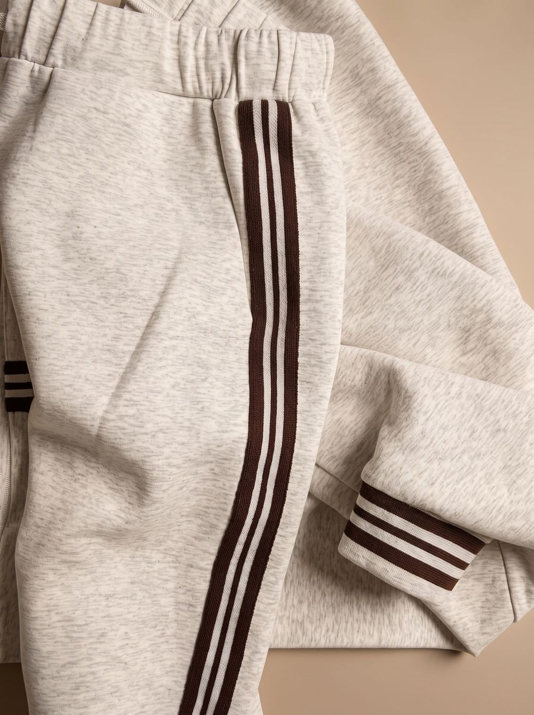 Women's Two-Piece Wide Leg Pants Set Half-Zip Striped Sweater