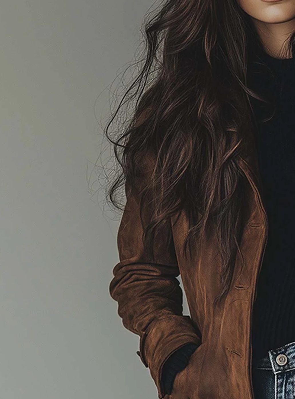 Women's Vintage Double-Breasted Suede Long Trench Coat